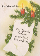 Bonne Année Noël BOUGIE Vintage Carte Postale CPSM #PBN989.FR - Nieuwjaar