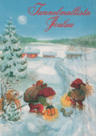 Bonne Année Noël GNOME Vintage Carte Postale CPSM #PBL712.FR - Nieuwjaar