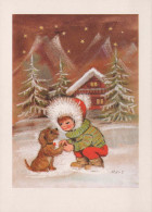Bonne Année Noël ENFANTS Vintage Carte Postale CPSM #PBM290.FR - Neujahr