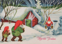 Bonne Année Noël GNOME Vintage Carte Postale CPSM #PBM075.FR - Neujahr