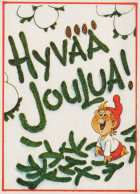 Bonne Année Noël GNOME Vintage Carte Postale CPSM #PBM151.FR - Neujahr