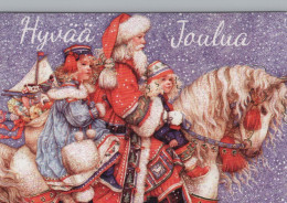 PÈRE NOËL Bonne Année Noël Vintage Carte Postale CPSM #PBL123.FR - Kerstman
