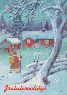PÈRE NOËL Bonne Année Noël Vintage Carte Postale CPSM #PBL580.FR - Kerstman
