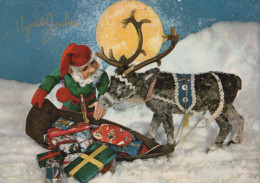 PÈRE NOËL Bonne Année Noël Vintage Carte Postale CPSM #PBB002.FR - Kerstman