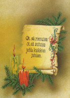 Bonne Année Noël BOUGIE Vintage Carte Postale CPSM #PAZ308.FR - Nouvel An