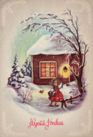 Bonne Année Noël ENFANTS Vintage Carte Postale CPSM #PAY200.FR - Nouvel An