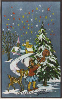Bonne Année Noël ENFANTS Vintage Carte Postale CPSM #PAY264.FR - Nouvel An
