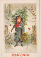 Bonne Année Noël ENFANTS Vintage Carte Postale CPSM #PAW758.FR - Nouvel An