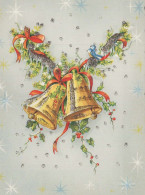 Bonne Année Noël CLOCHE Vintage Carte Postale CPSM #PAW435.FR - Nouvel An