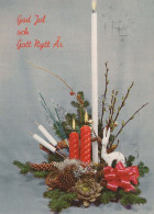 Bonne Année Noël BOUGIE Vintage Carte Postale CPSM #PAW133.FR - Nouvel An