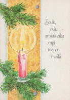 Bonne Année Noël BOUGIE Vintage Carte Postale CPSM #PAV342.FR - Nouvel An