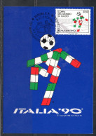 ITALIA REPUBBLICA ITALY REPUBLIC 1988 LO SPORT ITALIANO COPPA DEL MONDO DI CALCIO90 LIRE3150 CARTOLINA MAXI MAXIMUM CARD - Cartes-Maximum (CM)