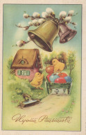 EASTER CHICKEN EGG Vintage Postcard CPA #PKE125.GB - Pâques