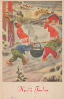 Happy New Year Christmas GNOME Vintage Postcard CPSMPF #PKD243.GB - Nouvel An