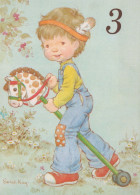 HAPPY BIRTHDAY 3 Year Old BOY CHILDREN Vintage Postal CPSM #PBT999.GB - Anniversaire