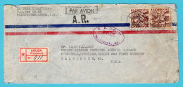 CURAÇAO Luchtpost AR Brief 1941 Oranjestad, Aruba Naar Baltimore, USA -conditie Iets Minder Mooi - Curaçao, Antilles Neérlandaises, Aruba