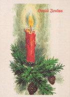 Happy New Year Christmas CANDLE Vintage Postcard CPSM #PBN624.GB - Año Nuevo