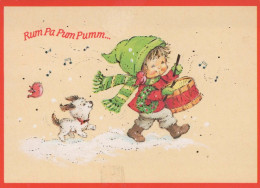 Happy New Year Christmas Children Vintage Postcard CPSM #PBM211.GB - Neujahr