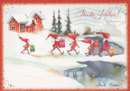 Happy New Year Christmas GNOME Vintage Postcard CPSM #PBM148.GB - Neujahr