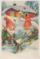 Happy New Year Christmas GNOME Vintage Postcard CPSM #PBL645.GB - Nouvel An