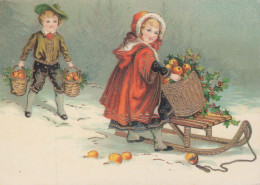 Happy New Year Christmas CHILDREN Vintage Postcard CPSM #PAY718.GB - Año Nuevo