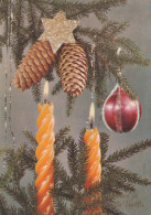 Happy New Year Christmas CANDLE Vintage Postcard CPSM #PAZ246.GB - New Year