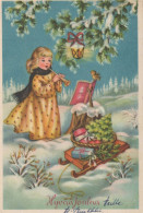 Happy New Year Christmas CHILDREN Vintage Postcard CPSM #PAY198.GB - Año Nuevo