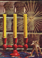 Happy New Year Christmas CANDLE Vintage Postcard CPSM #PAW191.GB - Nouvel An