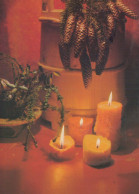 Happy New Year Christmas CANDLE Vintage Postcard CPSM #PAV888.GB - Nouvel An