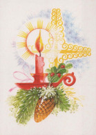 Happy New Year Christmas CANDLE Vintage Postcard CPSM #PAV584.GB - Año Nuevo