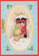 Happy New Year Christmas MOUSE Vintage Postcard CPSM #PAU949.GB - Nouvel An