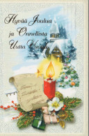 Happy New Year Christmas CANDLE Vintage Postcard CPSM #PAV340.GB - Año Nuevo
