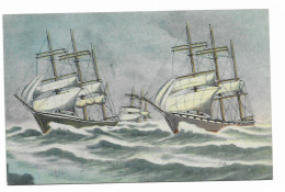 CPA RARE - En Mer - Convoi De Voiliers Dans La Tempête - TBE - Edit. Artaud Et Nozais - - Sailing Vessels
