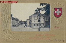 BELLE CPA GAUFREE : CHAM ZUGERSTRASSE GASTHAUS SUISSE ZOUG 1900 - Cham