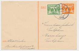 Briefkaart G. 255 / Bijfrankering Almelo - Zutphen 1940 - Postal Stationery