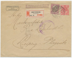 Em. Bontkraag Aangetekend Amsterdam - Duitsland 1922 - Perfin L. - Unclassified