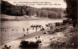 Collonges-au-Mont-D'Or Canton Limonest Une Partie De La Plage Embarcadère Pour L'Ile Roy Rhône 69660 N°250 Cpa Voyagée - Autres & Non Classés