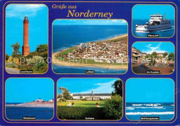 72631825 Norderney Nordseebad Leuchtturm Faehrschiff Fliegeraufnahme Kurplatz Ku - Norderney