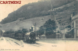 TERRITET LA GARE TRAIN LOCOMOTIVE STATION BAHNHOF MONTREUX SUISSE VAUD 1900 - Montreux