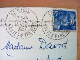 Timbre à Date Type B7 Du Bureau De Distribution De Saint Savin, Sur Marianne De Gandon 15 Francs Bleu (A17p49) - Handstempel