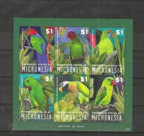 MICRONESIA Nº 2089 AL 2094 - Perroquets & Tropicaux