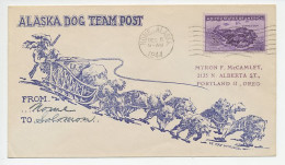 Cover / Postmark USA 1944 Alaska Dog Team Post - Nome - Expediciones árticas