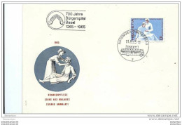 166 - 31 - Enveloppe Suisse Avec Oblit Spéciale "700Jahre Bürgerspital Basel 1265-1965" - Postmark Collection