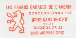 Specimen Meter Sheet France 1987 Car - Peugeot  - Voitures