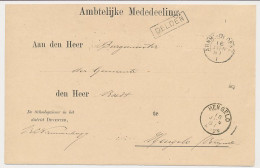 Trein Haltestempel Delden 1881 - Covers & Documents