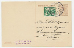 Briefkaart G. 198 / Bijfrankering Amsterdam - Italie 1926 - Postal Stationery