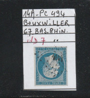 FRANCE CLASSIQUE.NAPOLEON- N°14 A- PC 494 - BOUXWILLER (67) BAS RHIN - REF MS + VARIETE - 1853-1860 Napoleon III