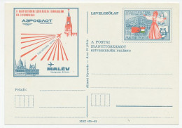 Postal Stationery Hungary Malev - Hungarian Airlines - Aeroflot - Russian Airlines - Flugzeuge