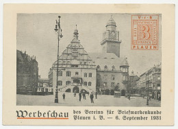 Postal Stationery Germany 1931 Philatelic Exhibition Plauen - Stamp Sachsen - Autres & Non Classés