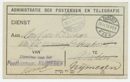 Dienst PTT Nijmegen - Arnhem 1918 V.v. - Tractement Conducteur - Ohne Zuordnung